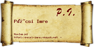 Pécsi Imre névjegykártya