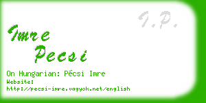 imre pecsi business card